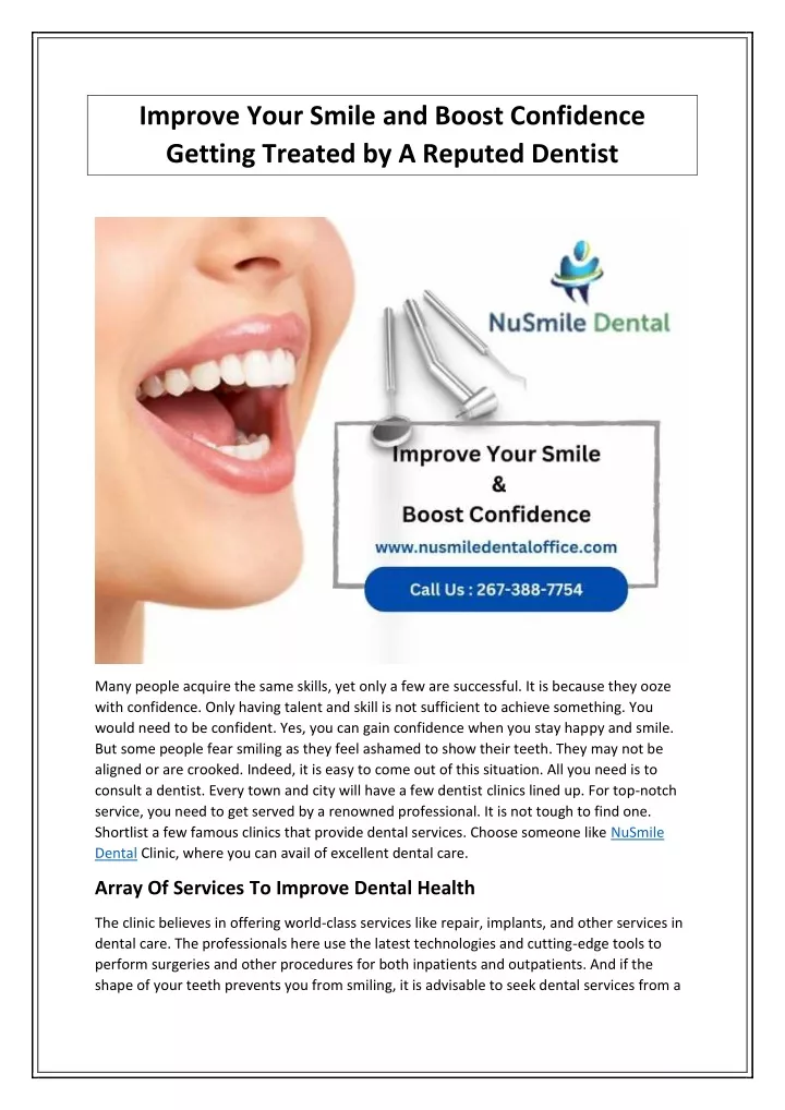 improve your smile and boost confidence getting