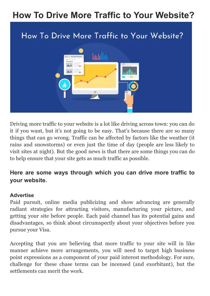 how to drive more traffic to your website