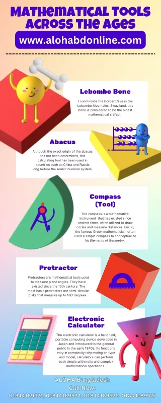 ALOHA Bangladesh Colorful 3D Math Fun Infographic