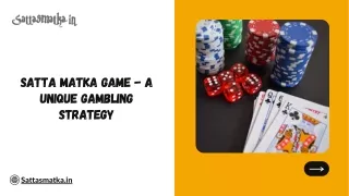 Kalyan Chart Matka Game- A Unique Gambling Strategy