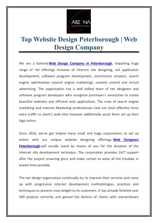 Top Website Design Peterborough | Web Design Company