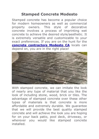 stamped concrete modesto