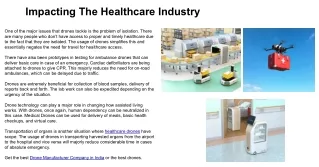 Impacting The Healthcare Industry