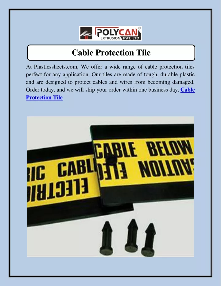 cable protection tile