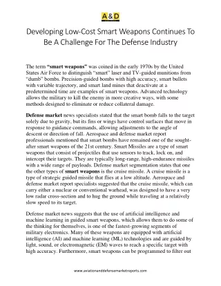 developing low cost smart weapons continues