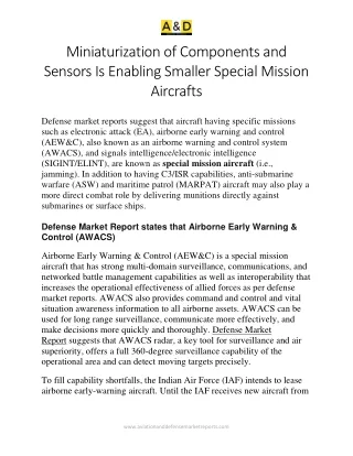 miniaturization of components and sensors