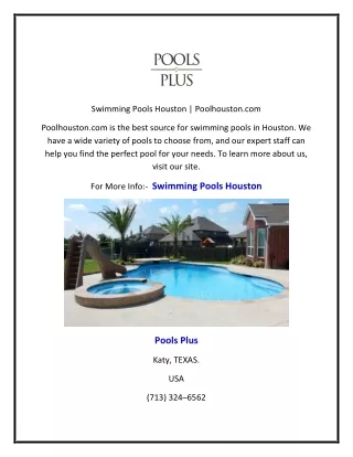 Swimming Pools Houston | Poolhouston.com