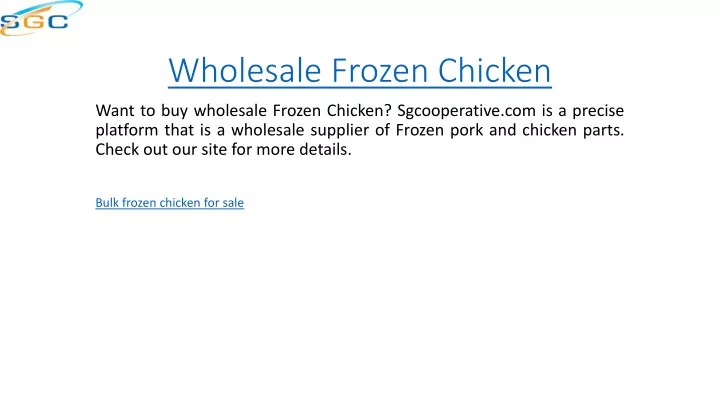 wholesale frozen chicken
