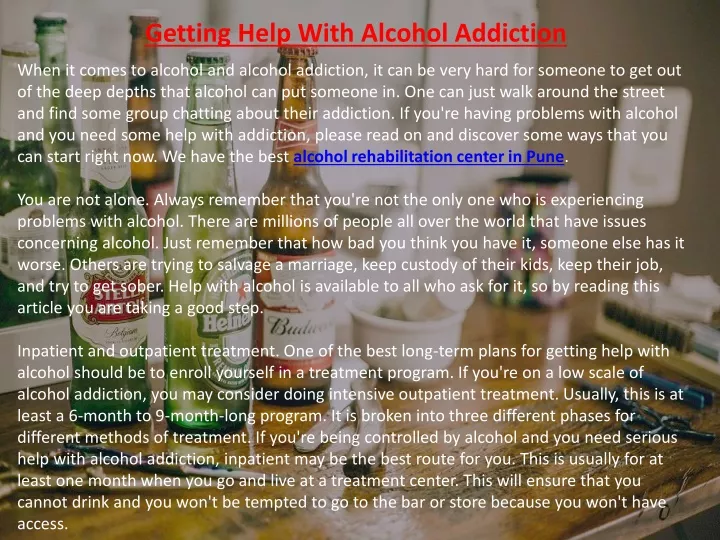 getting help with alcohol addiction