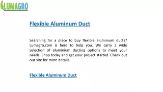 Flexible Aluminum Duct   Lumagro.com
