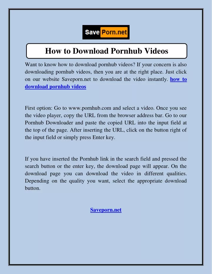 how to download pornhub videos