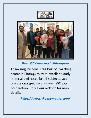 Best Ssc Coaching in Pitampura | Theexamguru.com