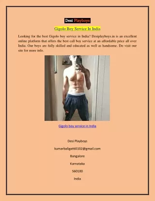 Gigolo Boy Service In India  Desiplayboys.in
