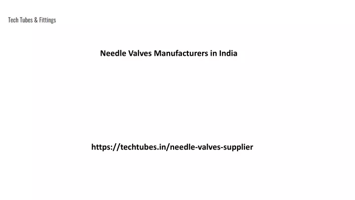 needle valves manufacturers in india