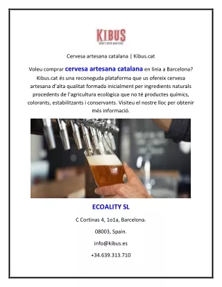 Cervesa artesana catalana | Kibus.cat