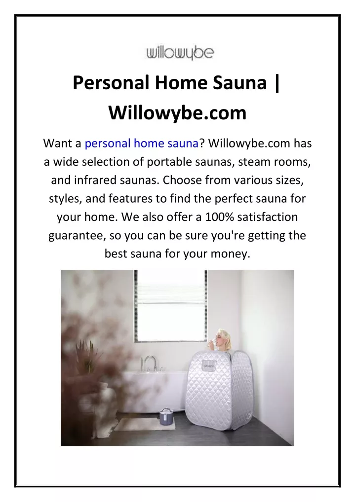 personal home sauna willowybe com