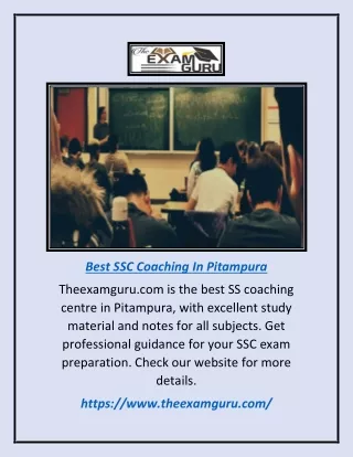 Best Ssc Coaching in Pitampura | Theexamguru.com