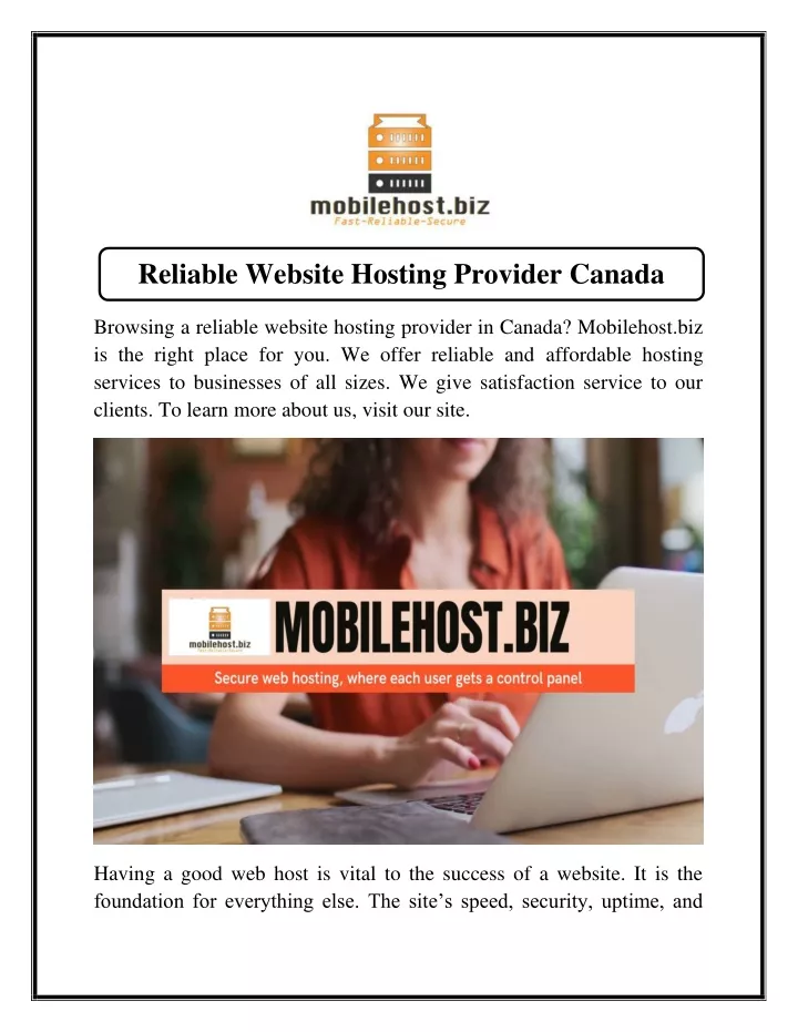 reliable website hosting provider canada