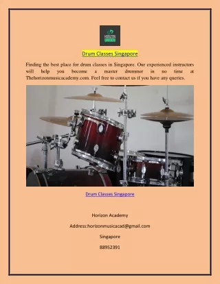 Drum Classes Singapore  Thehorizonmusicacademy
