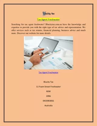 Tax Agent Freshwater  Blucitytax.com