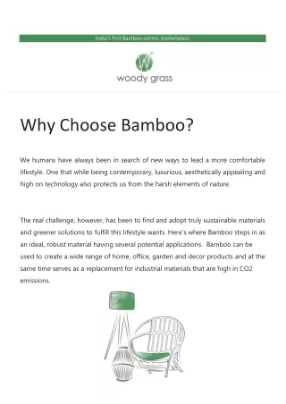 Why Choose Bamboo - Eco-friendly Bamboo Products - WoodyGrass