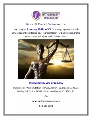 Attorney Bluffton Sc | Om-lawgroup.com