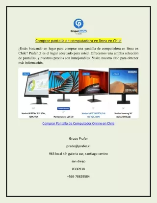 Comprar pantalla de computadora en línea en Chile  Prafer.cl
