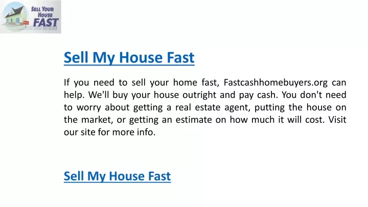 sell my house fast