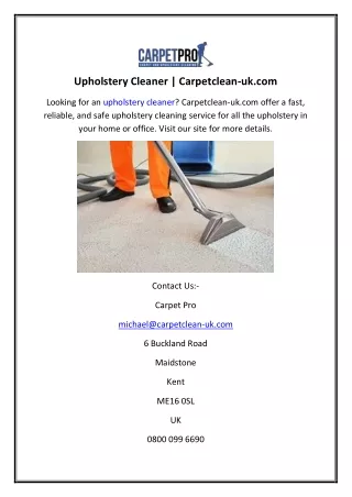 Upholstery Cleaner | Carpetclean-uk.com