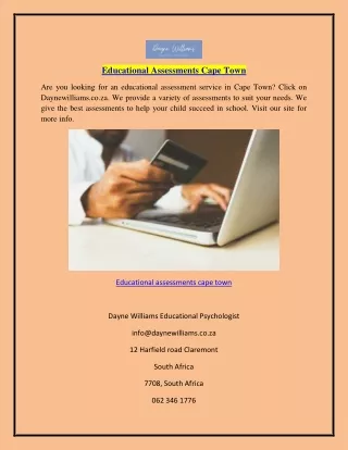 Educational Assessments Cape Town Daynewilliams.co.za