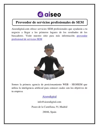Proveedor de servicios profesionales de SEM  aiseodigital