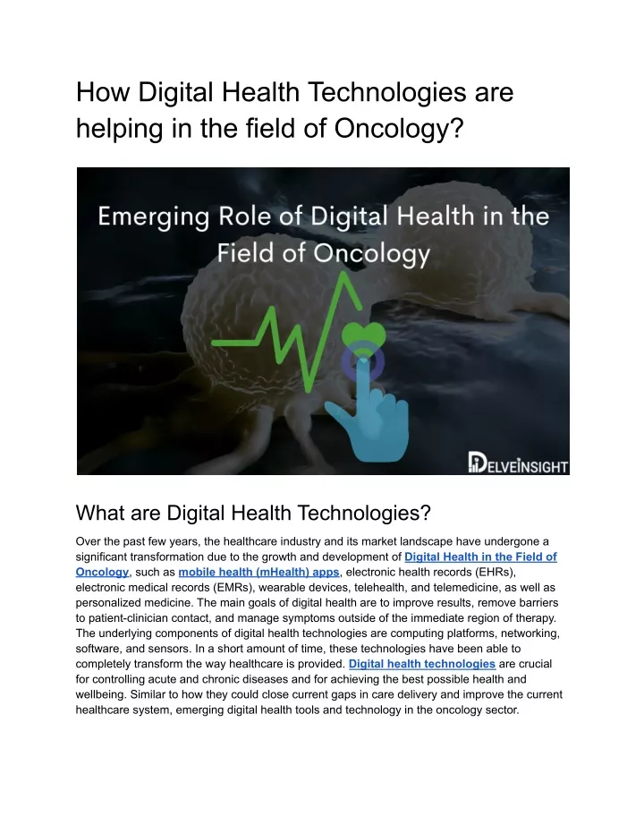 how digital health technologies are helping