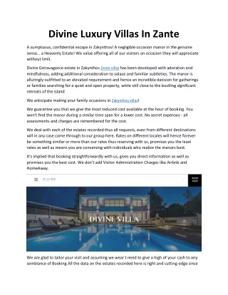 divine luxury villas in zante