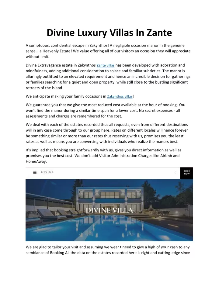 divine luxury villas in zante