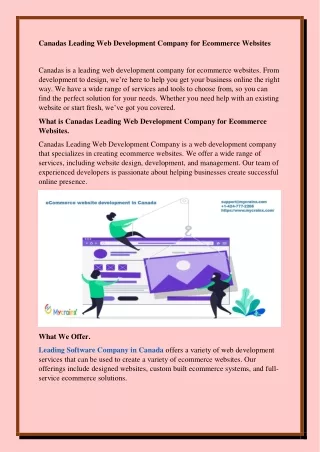 canadas leading web development company