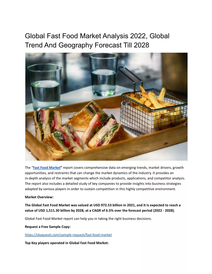 global fast food market analysis 2022 global