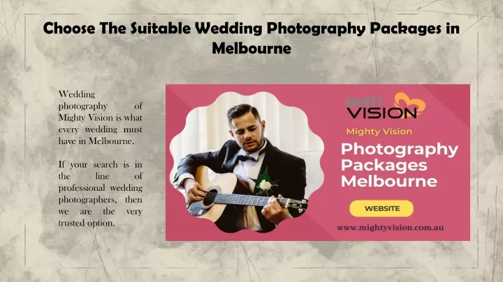 choose the suitable wedding photography packages