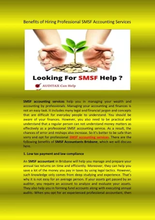benefits of hiring professional smsf accounting