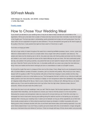 sofresh meals