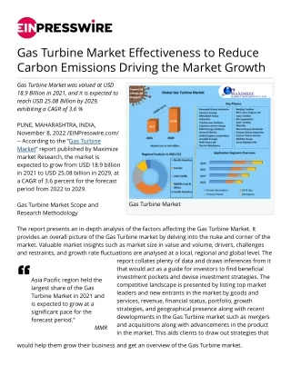 Gas Turbine Market Effectiveness to Reduce Carbon Emissions Driving the Market G
