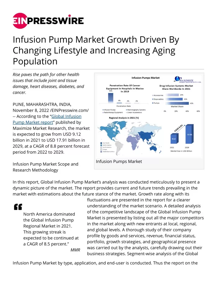 infusion pump market growth driven by changing