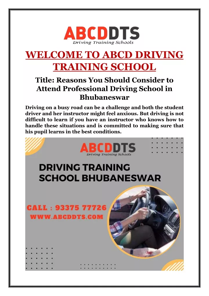 welcome to abcd driving training school