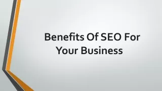 Benefits Of SEO For