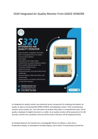 s320 integrated air quality monitor from gaxce
