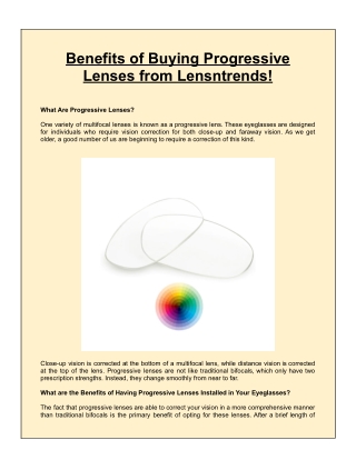 Benefits of Buying Progressive Lenses from Lensntrends!