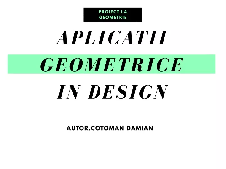 proiect la geometrie