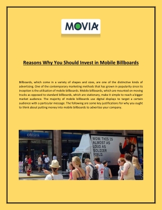 reasons why you should invest in mobile billboards