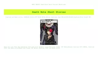 READ [EBOOK] Death Note Short Stories (Ebook pdf)