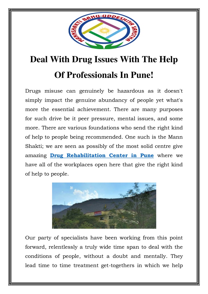 deal with drug issues with the help