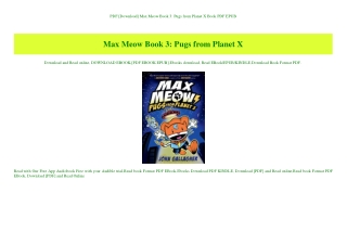 PDF [Download] Max Meow Book 3 Pugs from Planet X Book PDF EPUB
